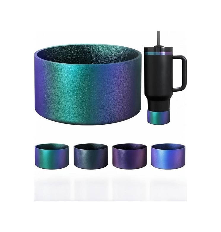 Standart Estetiki 57855210126018580184975 Quencher Uyumlu Koruyucu Taban Kılıfı, Jungle Green Yanardöner Renk, Kalınlaştırılmış Tasarım 50 X 22