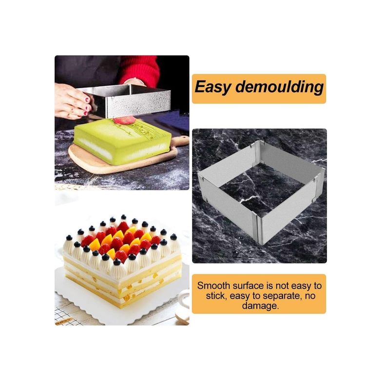 Standart Estetiki 57855210127293280184975 Paslanmaz Çelikten Ayarlanabilir Kek Ve Pasta Kalıbı,kare Ve Dikdörtgen Ayarlanabilir Kek Kabı,ayarlı Ekmek Kalıbı,pastacılık Ve Dekokrasyon İçin Çelik Paslanmaz Ayarlı Kek Kalıbı 50 X 22