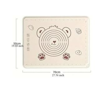 Standart Estetiki 57855210127304580184975 Büyük Boy Silikon Hamur Açma Matı, Krem Rengi, 50X70 Cm, Yapışmaz Ve Kaymaz Yüzey - 550 Gram 50 X 22
