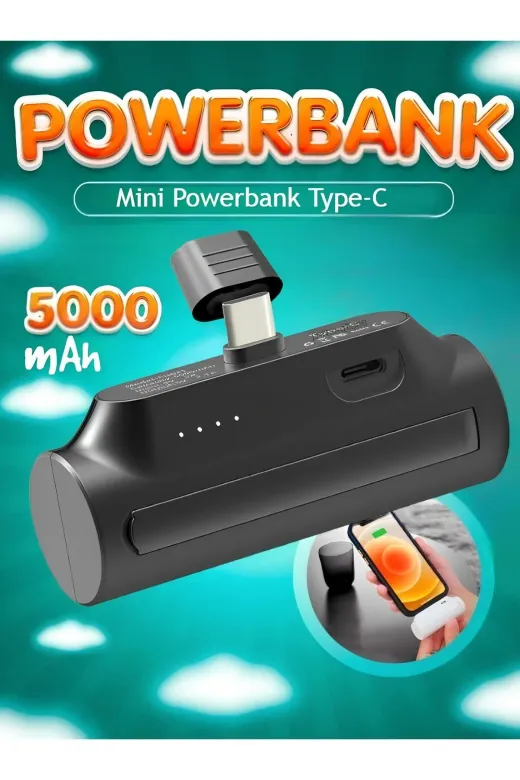 starnewstore 6485216680441721051 Güç Bankası 5000Mah Harici Pil Kablosuz Powerbank Samsung Xiaomi Type-C Taşınabilir Şarj Ciha