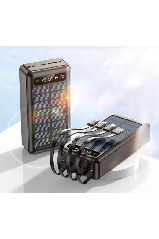 starnewstore 6485216712401721051 Led Ekran Göstergeli Işıklı Powerbank Solar Şarjlı Ysftx 721051