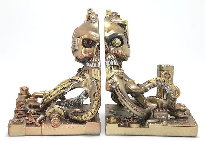 Steampunk Polyester Ahtapot Kitap Stoperi