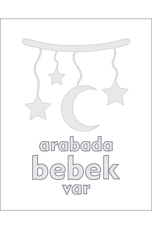 Sticker Fabrikası 00885-23 Arabada Bebek Var Sticker (30X21 Cm) 00885