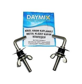 Stp Standartplast 57855210124107580184975 Daymıx Klozet Kapak Menteşesi, Nikel Krom Kaplamalı Metal, Alttan Sıkmalı Vida, Delikli Klozet Taşlarına Uyumlu Açık Ahşap