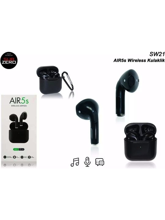 Subzero Air5S Sw21 Koruma Kılıf Hediyeli Siyah Wıreless Bluetooth Kulaklık
