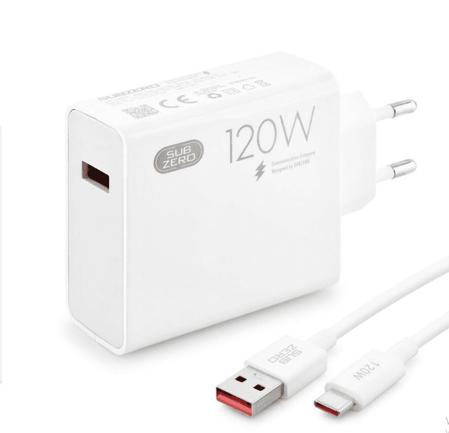 Subzero Sg38 120W Gan Type-C Kablolu Turbo Ev Tipi Şarj Aleti Salise Gösterir
