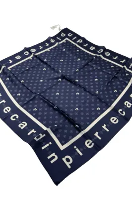 Sura İpek Eşarp 8940230 Logolu Desen LACİVERT