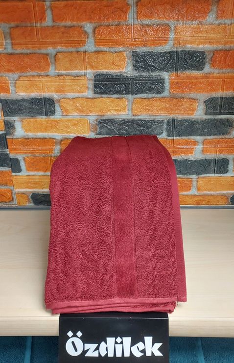 Svv Border Kalın & Yumuşak El-Yüz Havlusu (40x76) - Brick Red (Kırmızı)