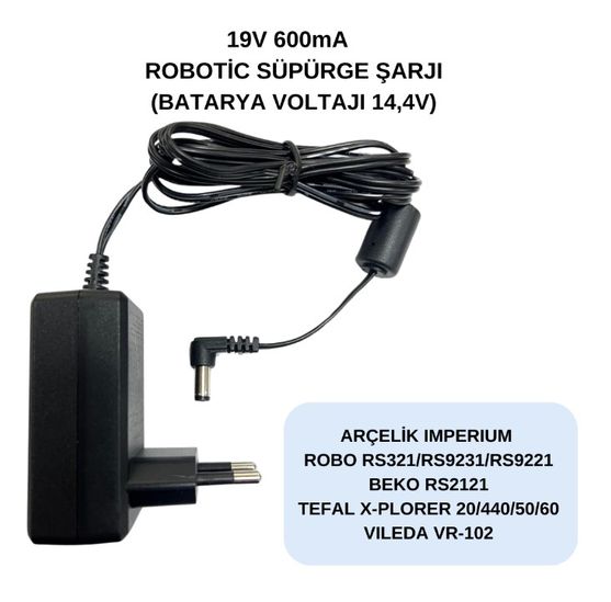 Swat ATZ436 19V 600mA Arçelik-Beko-Tefal Robotik Süpürge Şarj Adaptörü