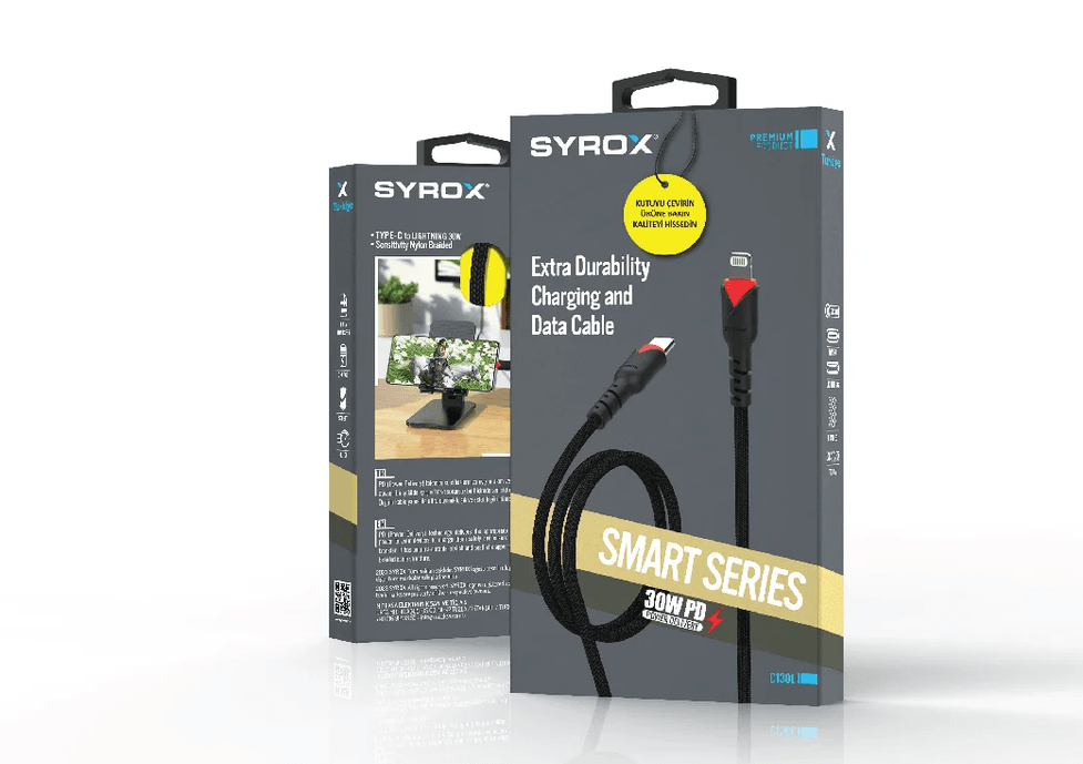 Syrox C130L 30W Lightning Şarj & Data Kablosu