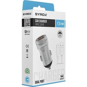 Syrox Sc20T 3.1A Q.c. 3.0 1Mt Usb-A - Type-C Kablolu 2Xusb-A