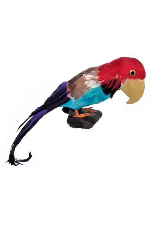 t camp parrot-91 Renkli Tüylü Papağan Dekoratif Süs Ev Ofis Dekoru 50 Cm.