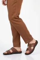 Taba Hakiki Deri Erkek Düz Terlik