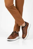Taba Hakiki Deri Lastik Bağcıklı Erkek Casual Ayakkabı