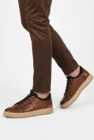 Taba Kroko Desenli Hakiki Deri Erkek Sneaker