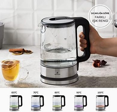 Tan 130495554 Cam 2205 Sıcaklık Ayarlı Su Isıtıcı 2200W