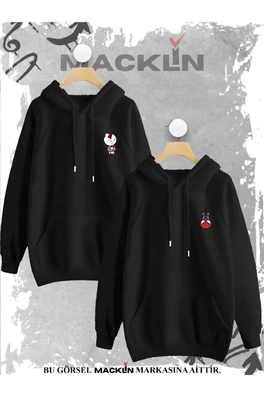 Tarzsokak TYC58URNQN170517245869359 Sevgili Çift Kombini Hello Kitty Spiderman Göğüs Baskılı Tasarım Kapüşonlu Sweatshirt