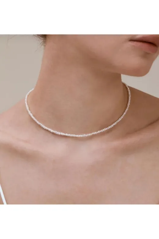 Taş-Mir 099292929 Doğal Kum İnci Kolye 2 Mm ( A Kalite )