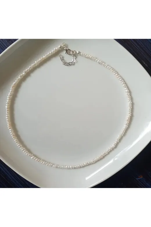 Taş-Mir 099292929 Doğal Kum İnci Kolye 2 Mm ( A Kalite )