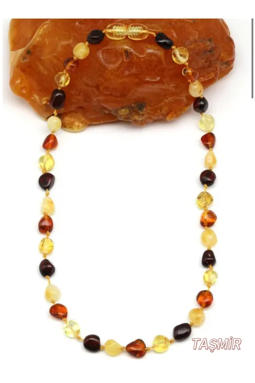 Taş-Mir bebekkejrin0011tasmir Damla Kehribar Bebek Diş Kolyesi 33 Cm ( A Kalite )