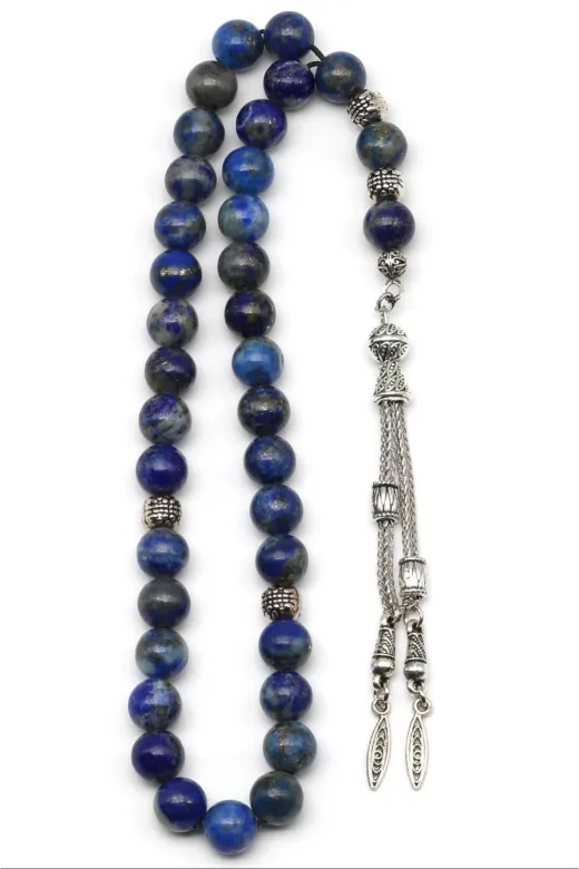 Taş-Mir tasmirlapistesbih Lapis Lazuli Doğal Taş Tesbih 8 Mm Yuvarlak Kesim