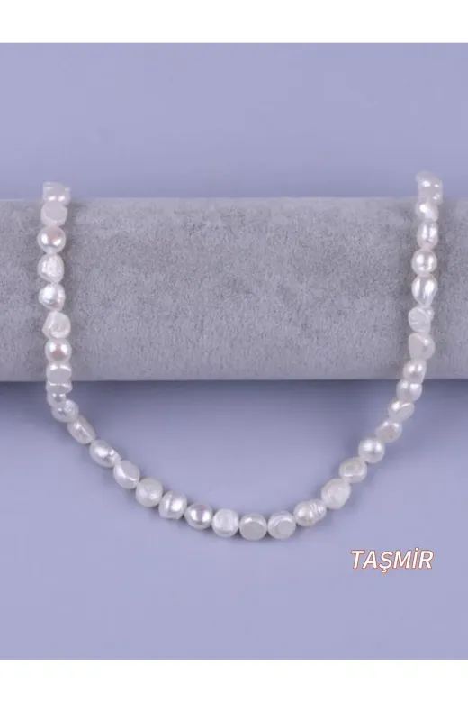 Taş-Mir tasmirsskızinci Sakız İnci Doğal Taş Kolye 8 Mm