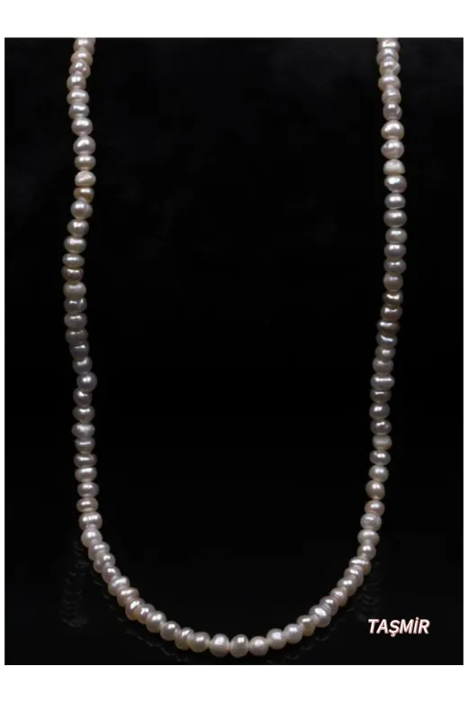 Taş-Mir TYC4997BA0655305B2423C000 İnci Doğal Taş Kolye 3 Mm