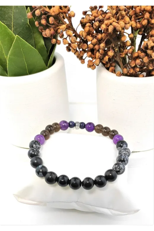TAŞ RÜYASI bcd0001 Siyah Turmalin Kartanesi Obsidyen Ametist Dumanlı Kuvars Lacivert Safir