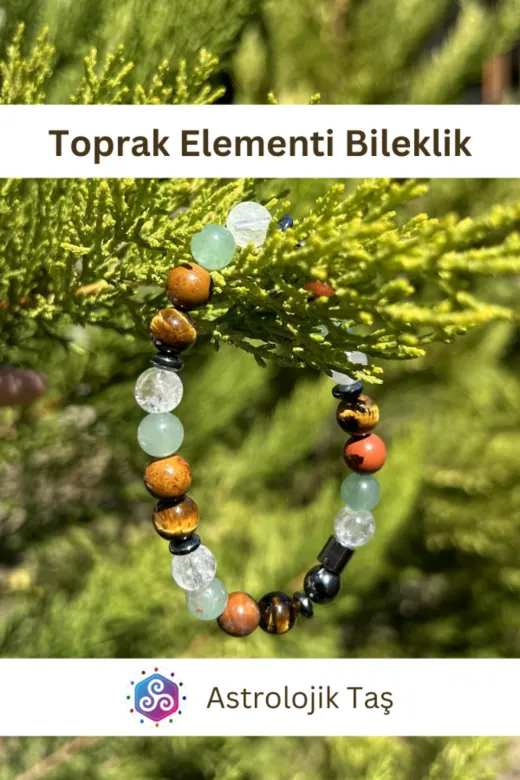 Tasarım 169AST43 Sertifikalı Toprak Elementi Doğal Taş Bilekliği