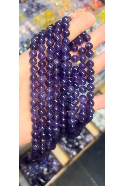 TAŞÇI FATİH 11546576 8Mm Küre Kesim Ametist Doğal Taş Dizi