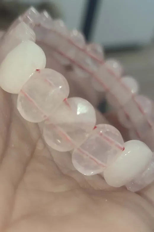 TAŞÇIZADE pembekuvarsrolexfasetbileklik Pembe Kuvars Taşı Faset Kesim Natural Doğaltaş Bileklik