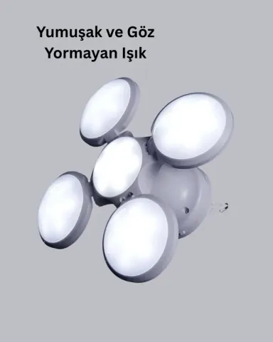 Taşınabilir 5 Kanatlı Solar Kamp Lambası Usb Şarjlı Ip65 Su Geçirmez