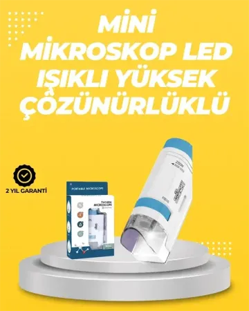 Taşınabilir LED Işıklı Cep kroskop – 80X–200X Büyütme