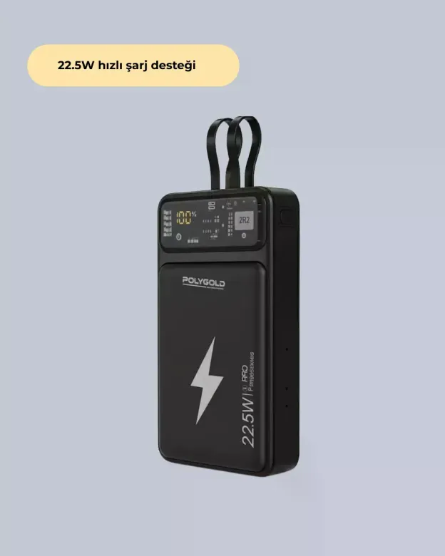 Taşınabilir Powerbank 22.5W Hızlı Şarj Destekli