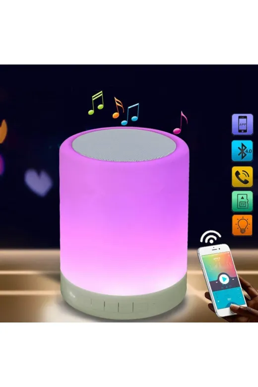 TAŞTAN TİCARET TT000048251486 Usb Şarj Edilebilir Led Bluetooth Müzik Hoparlör Dokunmatik Lamba