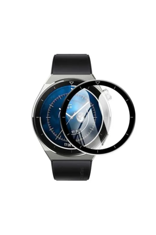 Techaks 56AÖ-8680436608838 Huawei Watch Gt 3 Pro 46Mm Ekran Koruyucu Darbeye Dayanıklı Ppma Kırılmaz Cam