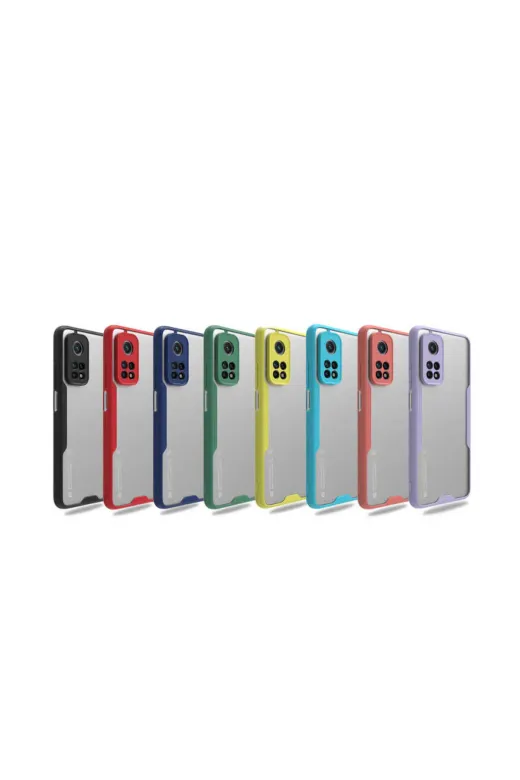 Techaks 56AÖ-8682314086974-205 Xiaomi Mi 10T Pro 5G Uyumlu Kılıf Kamera Korumalı Ultra İnce Arkası Buzlu Mat Renkli Silikon Parfe