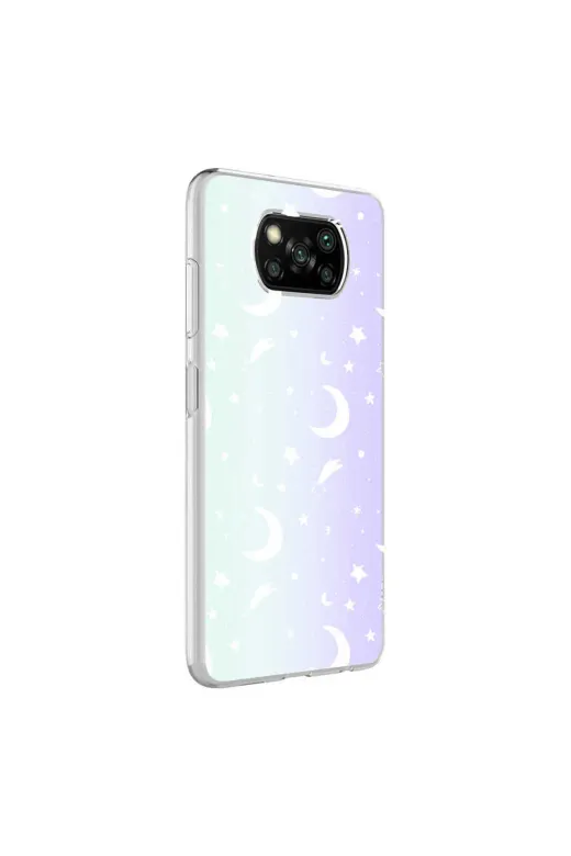 Techaks T21430-TCHS Poco X3 Kılıf Zore M-Blue Desenli Kapak - Moon No4