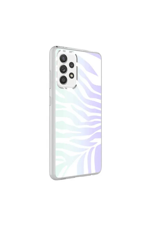 Techaks T21441-TCHS Galaxy A52 Kılıf Zore M-Blue Desenli Kapak - Zebra No1