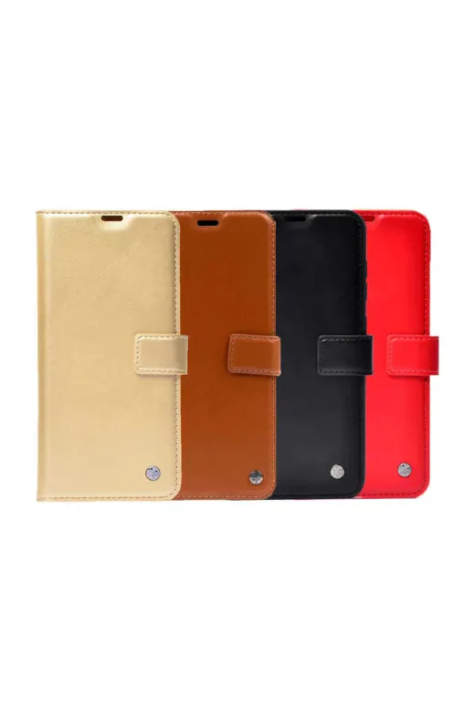 Techaks T21951-TCHS Redmi 10 2022 Kılıf Zore Kar Deluxe Kapaklı Kılıf - Kırmızı