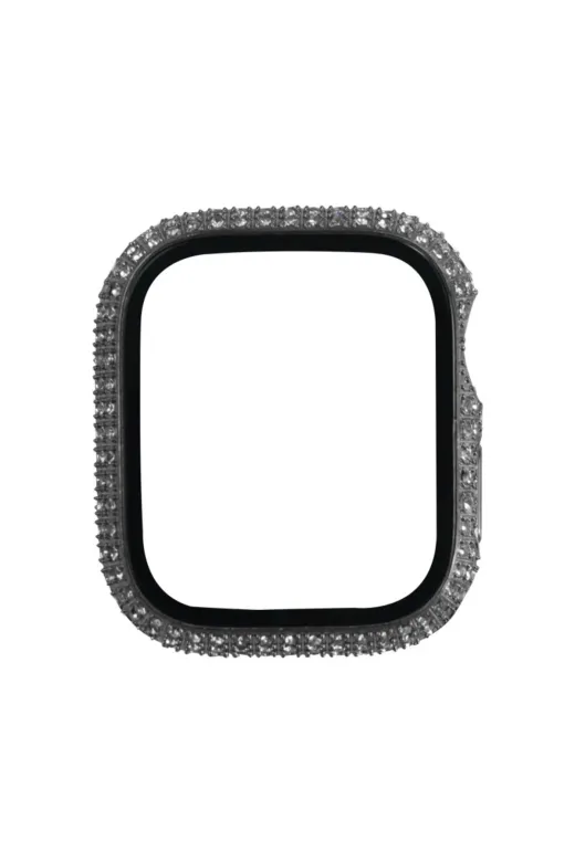 Techaks T26430-TCHS Watch 7 45Mm Watch Gard 24 Kenarları Taşlı Sert Pc Kasa Ve Ekran Koruyucu Tchs - Gümüş