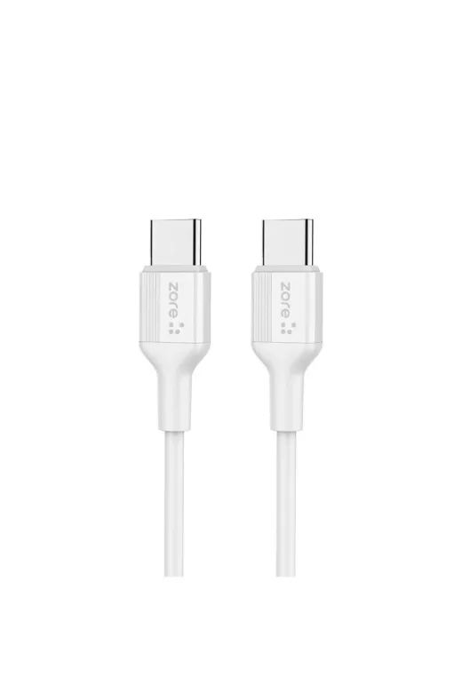 Techaks T28082-TCHS Beyaz Play Serisi Pl3 Type-C To Type-C 2In1 Pd Seyahat Şarj Aleti 20W-Zore