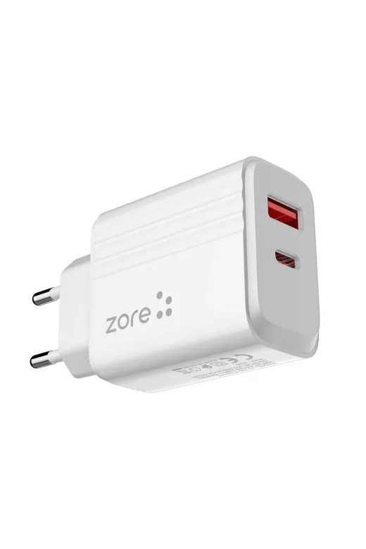 Techaks T28082-TCHS Beyaz Play Serisi Pl3 Type-C To Type-C 2In1 Pd Seyahat Şarj Aleti 20W-Zore