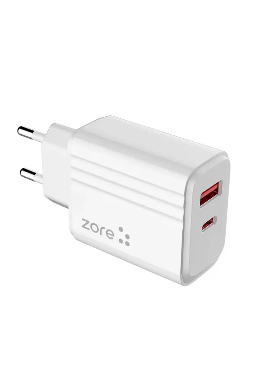 Techaks T28082-TCHS Beyaz Play Serisi Pl3 Type-C To Type-C 2In1 Pd Seyahat Şarj Aleti 20W-Zore