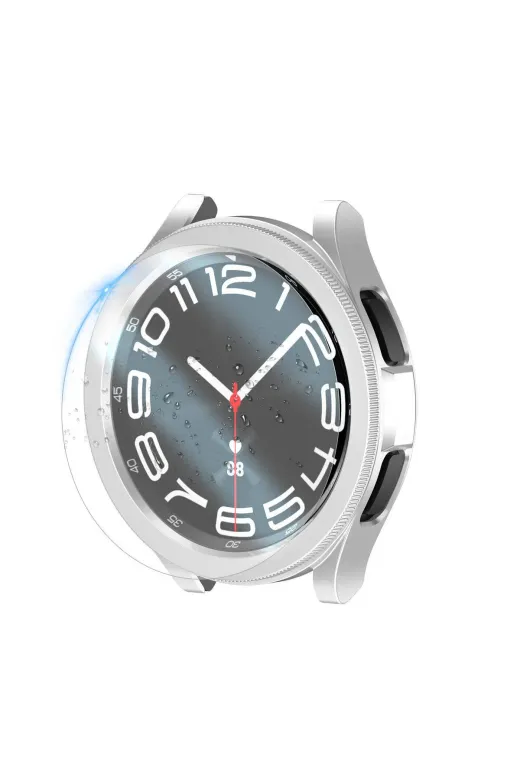 Techaks T29089-TCHS Galaxy Watch 6 Classic 47Mm Sert Pc Kasa Ve Ekran Koruyucu Watch Gard 29 Tchs - Beyaz