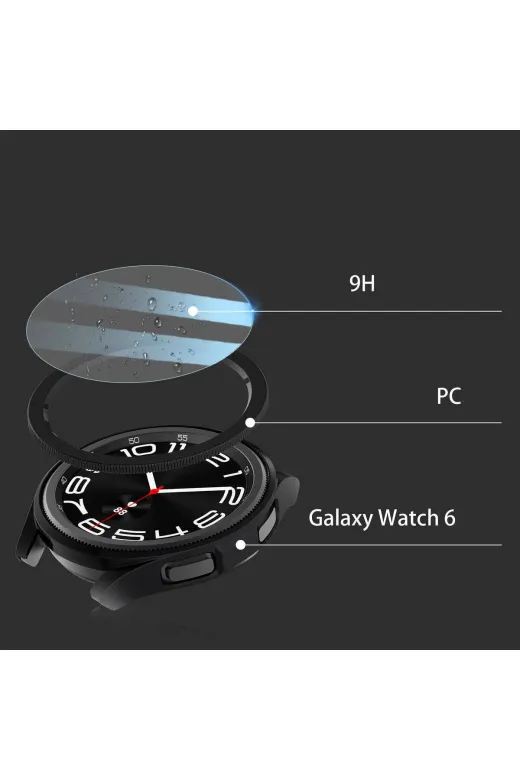 Techaks T29089-TCHS Galaxy Watch 6 Classic 47Mm Sert Pc Kasa Ve Ekran Koruyucu Watch Gard 29 Tchs - Beyaz