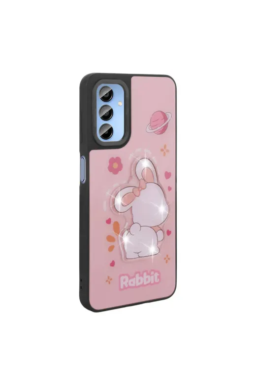 Techaks T31206-TCHS Galaxy A25 Kılıf Parlayan Kabartmalı İkonik Figürlü Zore Amas Silikon Kapak - Mor