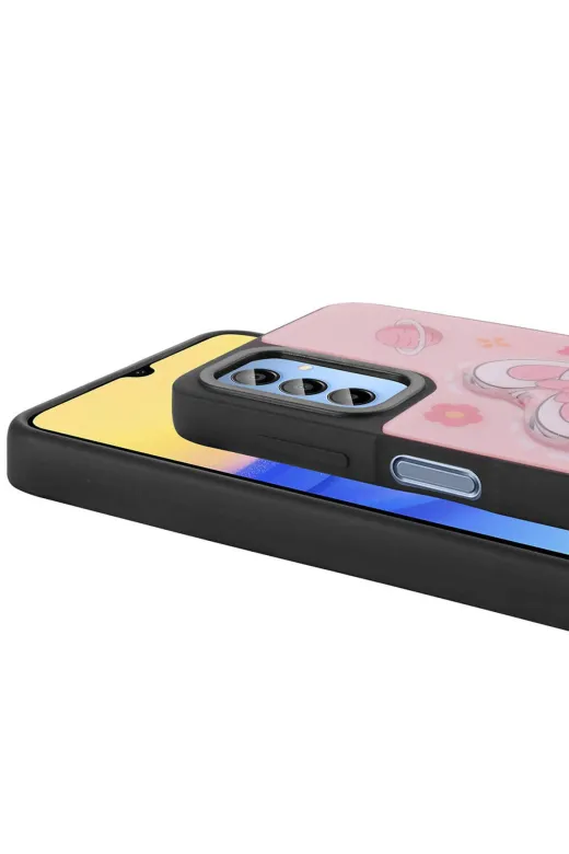 Techaks T31206-TCHS Galaxy A25 Kılıf Parlayan Kabartmalı İkonik Figürlü Zore Amas Silikon Kapak - Mor
