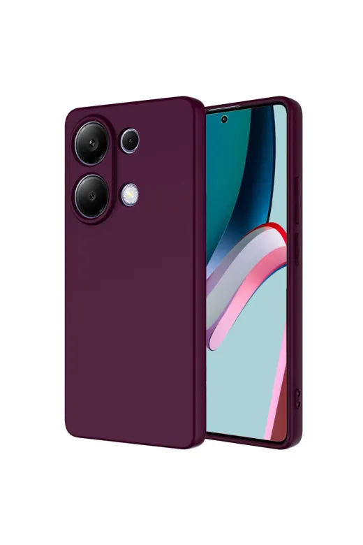 Techaks T31832-TCHS Poco M6 Pro 4G Kılıf Kamera Korumalı İçi Kadife Lansman Yumuşak Dokulu Kapak Mara - Koyu Mor