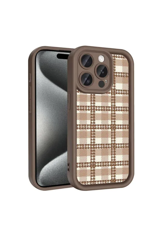 Techaks T32274-TCHS Iphone 15 Pro Max Kılıf Kamera Korumalı Baskılı Arka Yüzey Zore Klas Kapak - Beyaz
